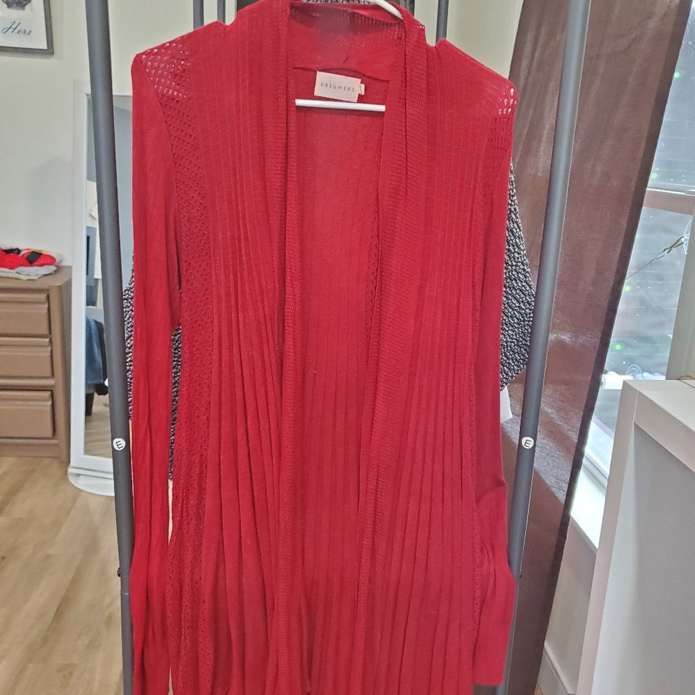 Red Knit Cardigan
